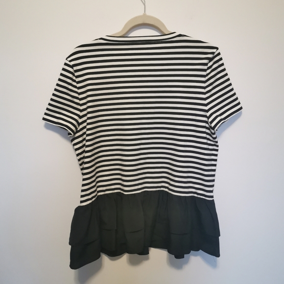 KATE SPADE BROOME STREET| Striped shirt with ruffled peplum size L - Picture 7 of 14